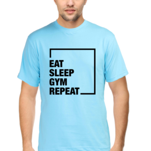 Round Neck Half Sleeve Tee (Eat, Sleep, Gym, Repeat)
