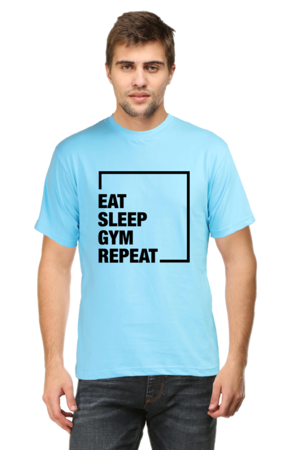 Round Neck Half Sleeve Tee (Eat, Sleep, Gym, Repeat)