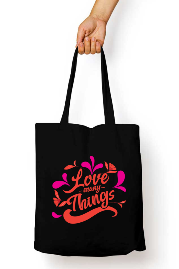 Unisex Tote Bag with Zipper (Love Many Things)