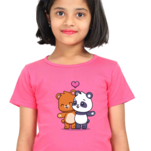 Round Neck Half Sleeve Tee (Loving Pandas)