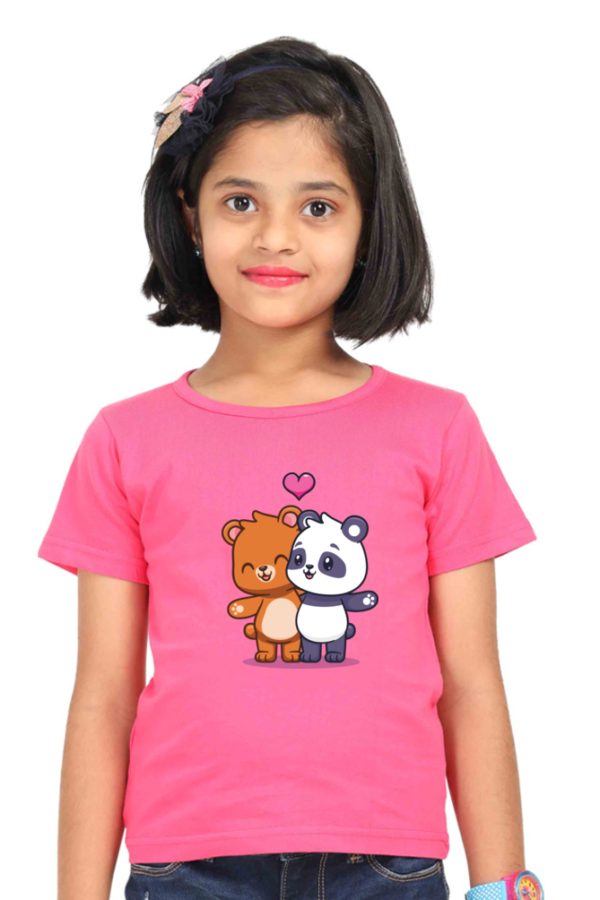 Round Neck Half Sleeve Tee (Loving Pandas)