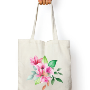Unisex Tote Bag with Zipper (Flower)