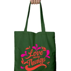 Unisex Tote Bag with Zipper (Love Many Things)