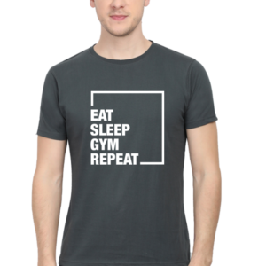 Round Neck Half Sleeve Tee (Eat, Sleep, Gym, Repeat)