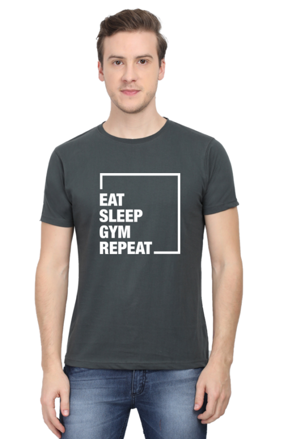 Round Neck Half Sleeve Tee (Eat, Sleep, Gym, Repeat)