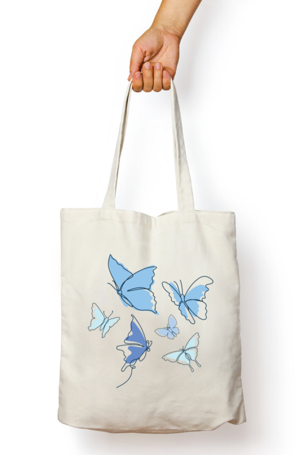 Unisex Tote Bag with Zipper (Flying Butterflies)