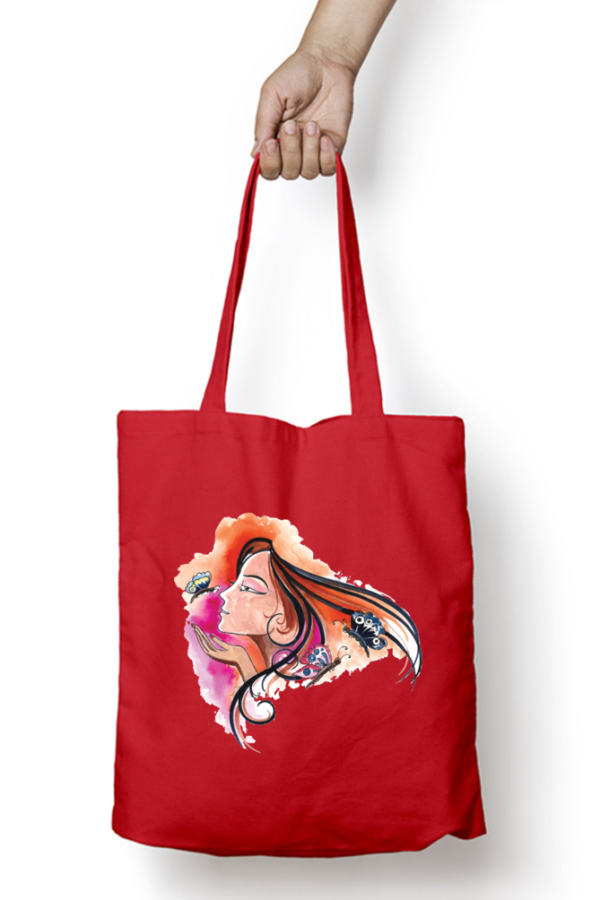 Unisex Tote Bag with Zipper (Women and Butterflies)