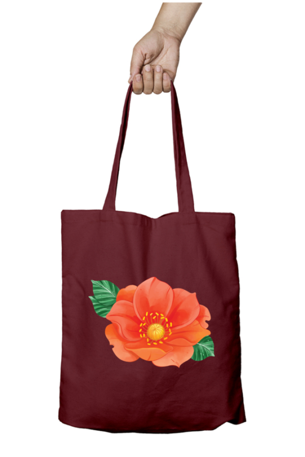 Unisex Tote Bag with Zipper (Flowers)