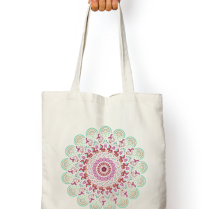Unisex Tote Bag with Zipper (Mandala)