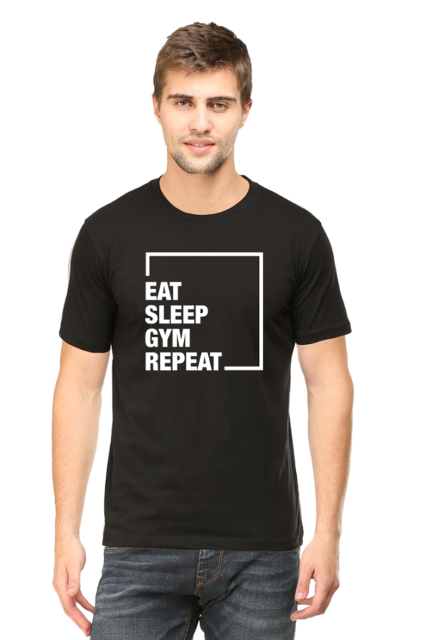Round Neck Half Sleeve Tee (Eat, Sleep, Gym, Repeat)