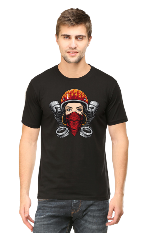 Round Neck Half Sleeve Tee (Bike Rider)