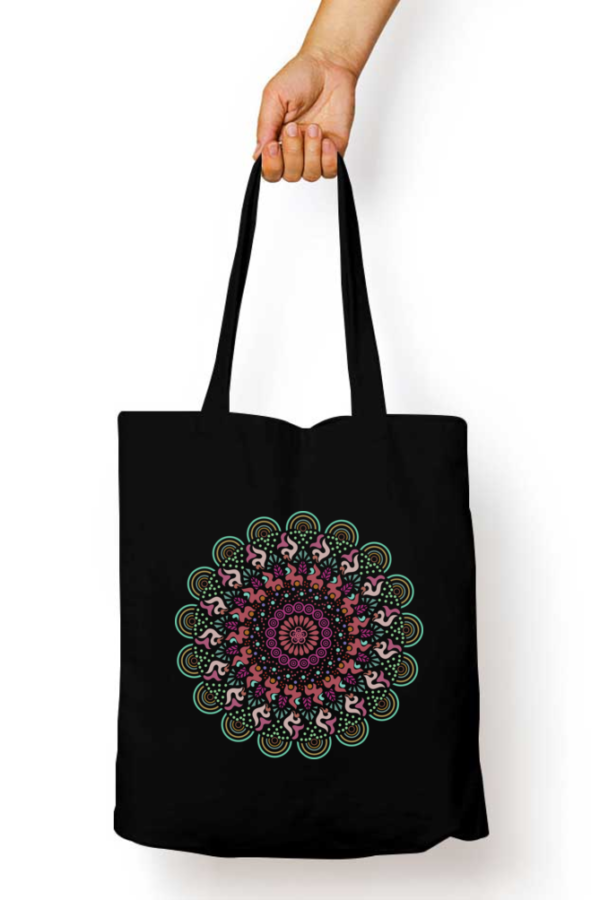 Unisex Tote Bag with Zipper (Mandala)