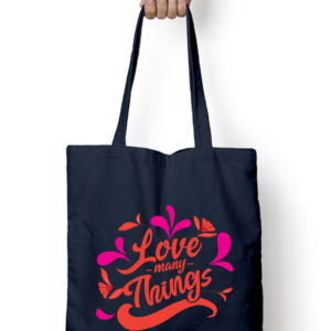 Unisex Tote Bag with Zipper (Love Many Things)
