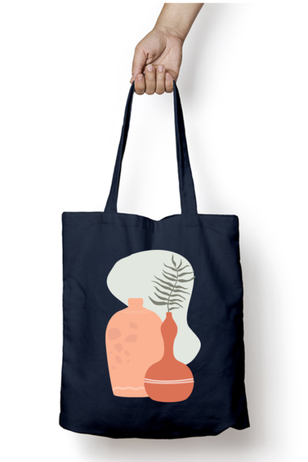 Unisex Tote Bag with Zipper (Pot Painting)