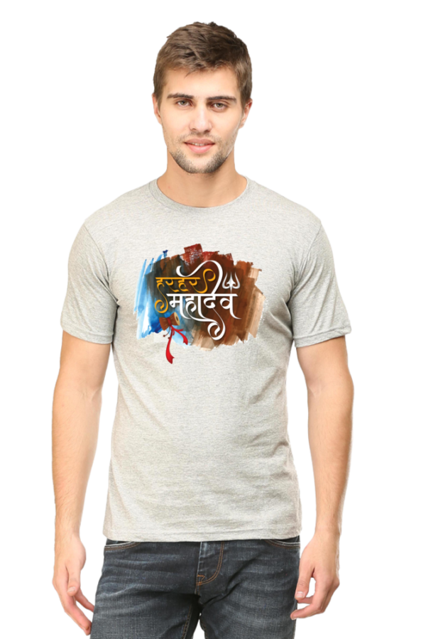 Round Neck Half Sleeve Tee (Har Har Mahadev)