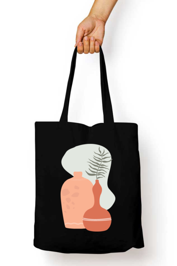 Unisex Tote Bag with Zipper (Pot Painting)