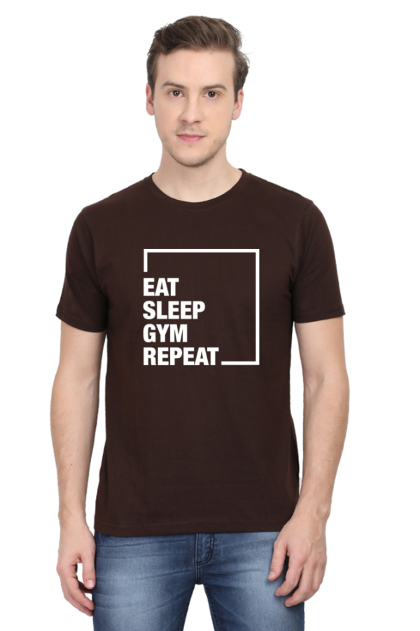 Round Neck Half Sleeve Tee (Eat, Sleep, Gym, Repeat)