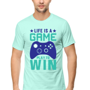 Round Neck Half Sleeve Tee (Life is a Game, Play to Win)