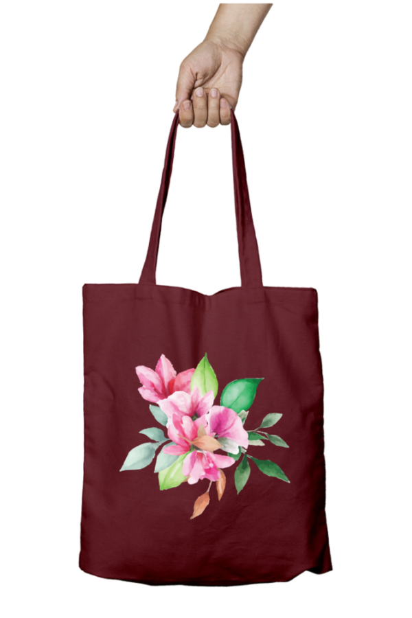 Unisex Tote Bag with Zipper (Flower)