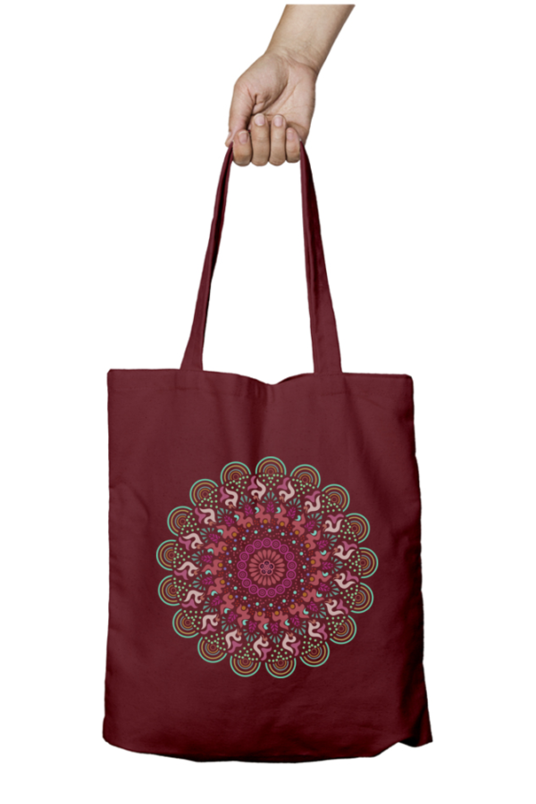 Unisex Tote Bag with Zipper (Mandala)