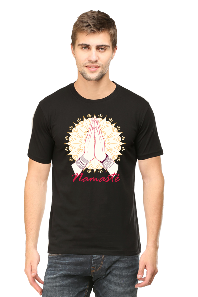 Round Neck Half Sleeve Tee (Namaste)