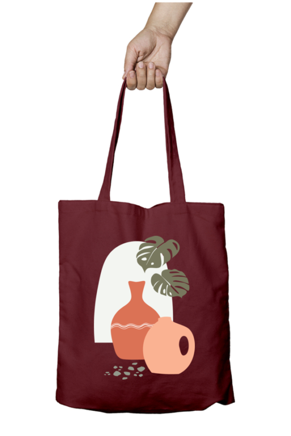 Unisex Tote Bag with Zipper (Pot Painting)