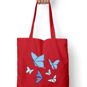 Unisex Tote Bag with Zipper (Flying Butterflies)