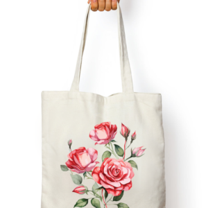 Unisex Tote Bag with Zipper (Flowers)