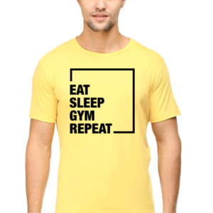 Round Neck Half Sleeve Tee (Eat, Sleep, Gym, Repeat)