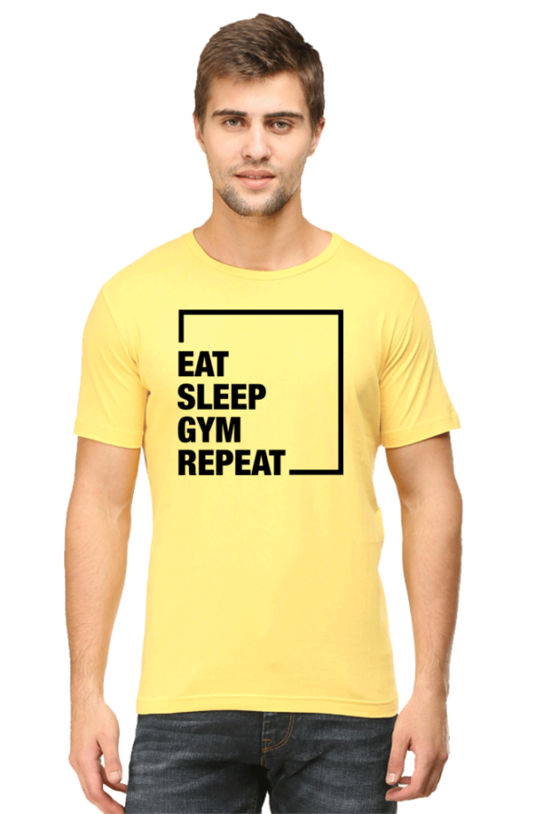 Round Neck Half Sleeve Tee (Eat, Sleep, Gym, Repeat)
