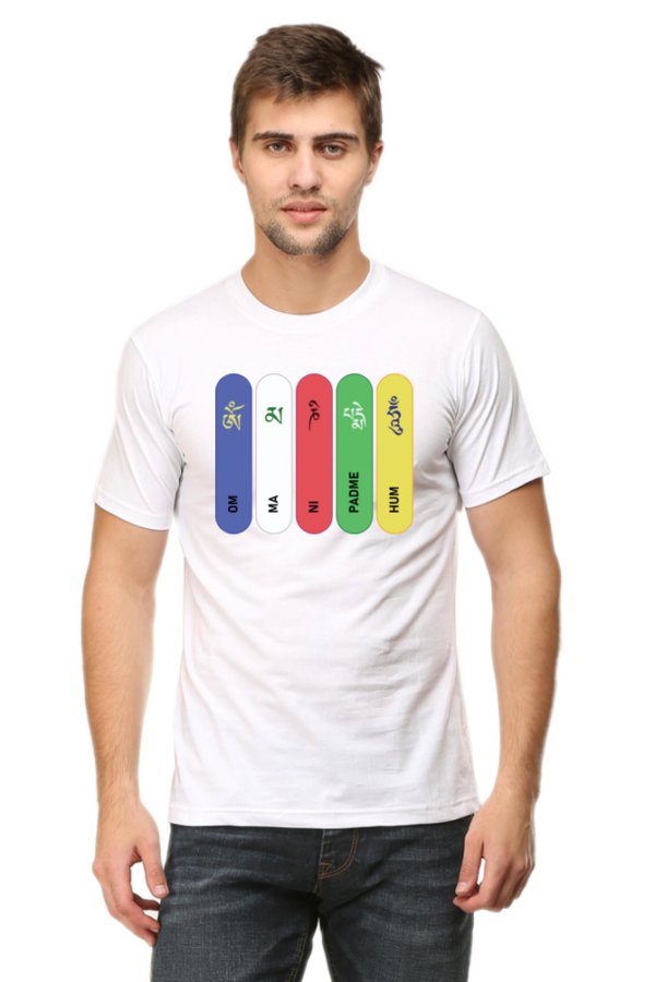 Round Neck Half Sleeve Tee (Om Ma Ni Padme Hum)