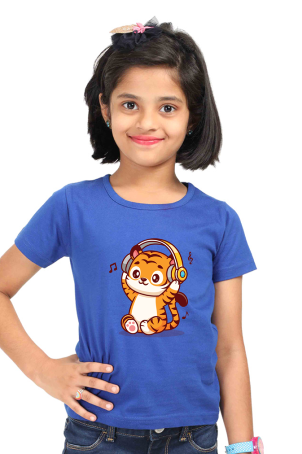 Round Neck Half Sleeve Tee (Baby Tiger with Headphone)