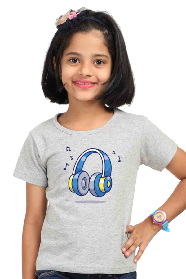 Round Neck Half Sleeve Tee (Blue Headphone)