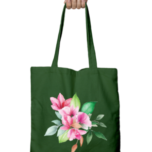 Unisex Tote Bag with Zipper (Flower)