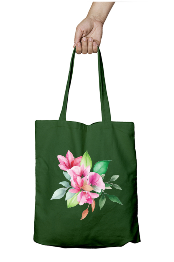 Unisex Tote Bag with Zipper (Flower)