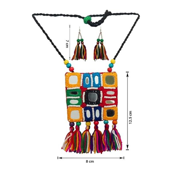 Multi Colour Boho Mirror Necklace for Girls/Women