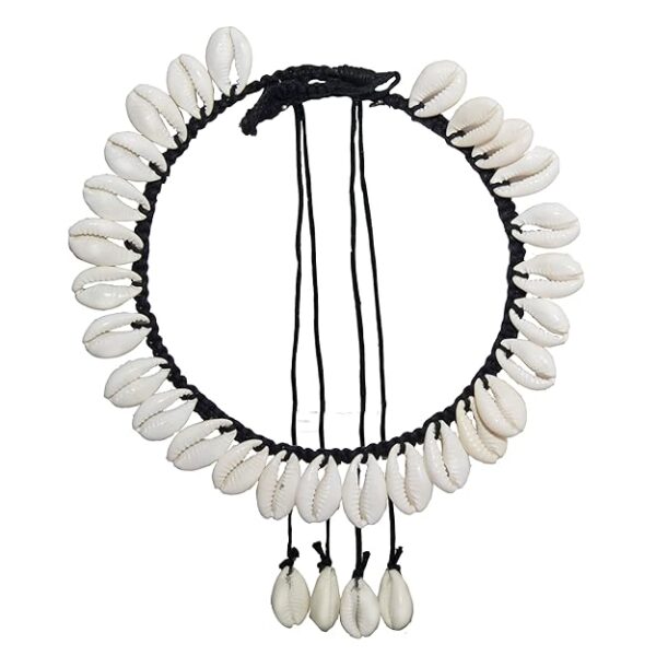 Cowrie Shell Necklace Set with Big Hoop Earrings