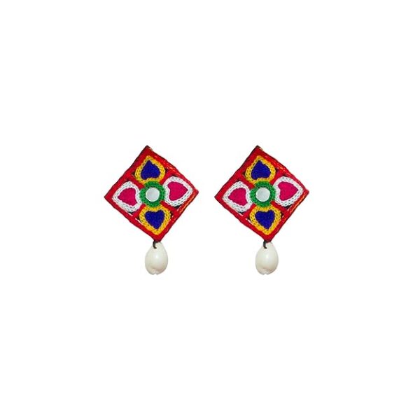 Kutchhi Patch Work and Thread Hasuli Necklace Set with Earrings