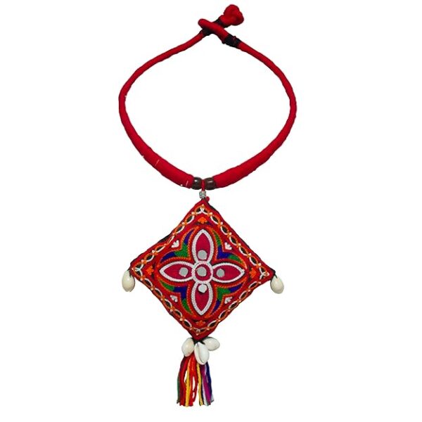 Kutchhi Patch Work and Thread Hasuli Necklace Set with Earrings