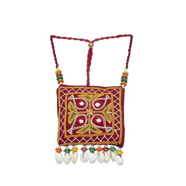 Kutchhi Patch Work Square Royal Potli Type Necklace Set with Eearrings