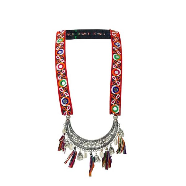 Kutchhi Work Lace and Oxidised Nacklace Set