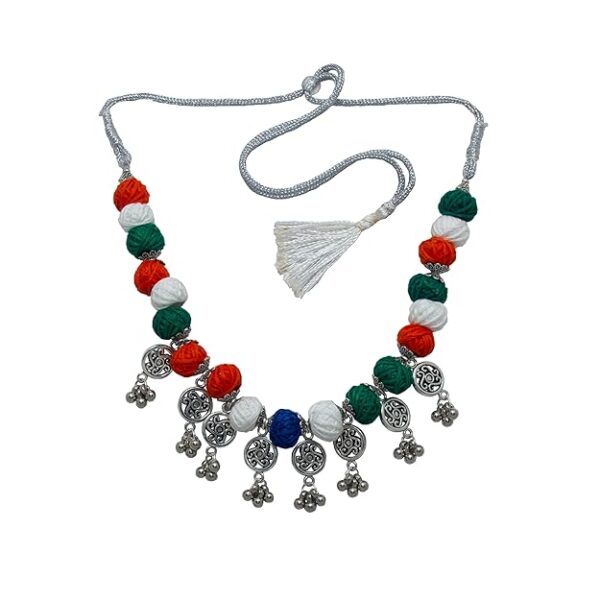 Tricolour Necklace Set With Earrings